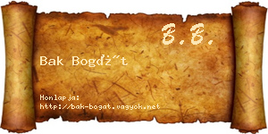 Bak Bogát névjegykártya